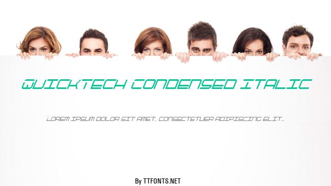 QuickTech Condensed Italic example